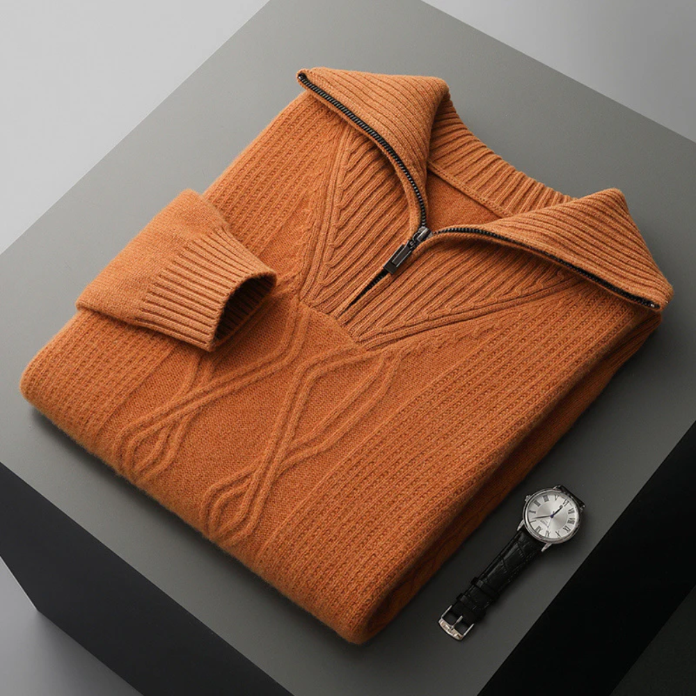 Aureo Madrid™ | Jersey con cremallera de lana merino Taranto