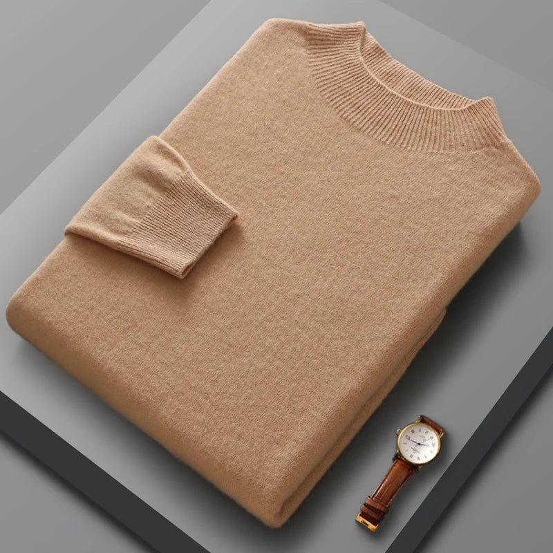 Aureo Madrid™ | Jersey de cachemira de largo medio con cuello alto