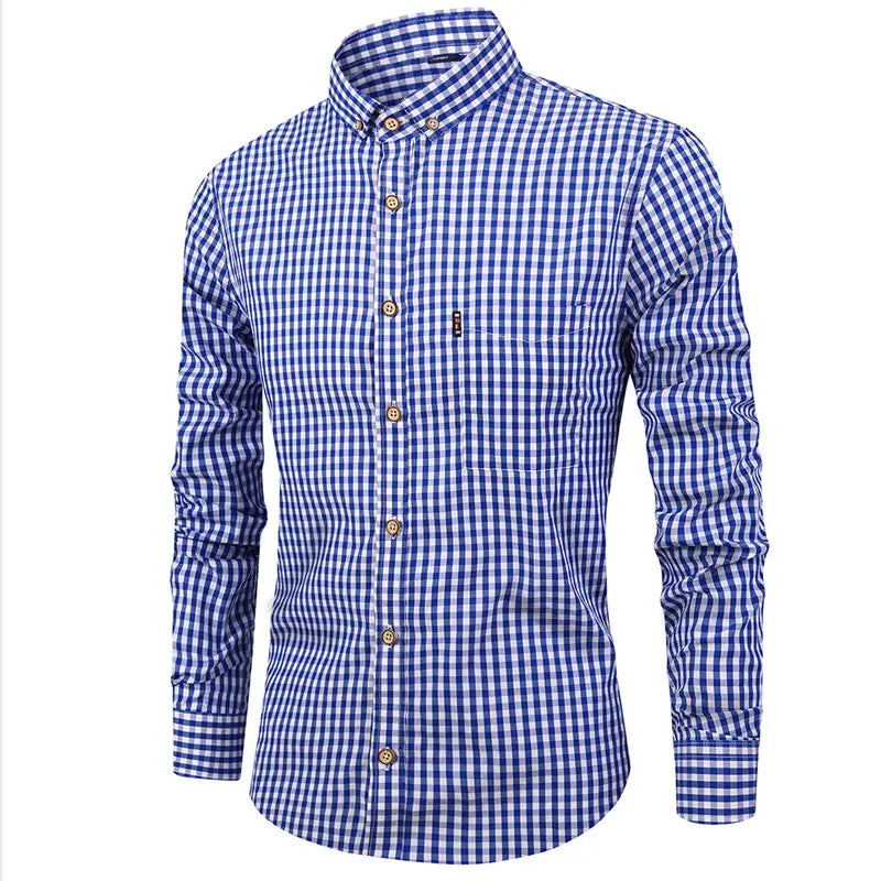 Aureo Madrid™ | Elegante camisa de algodón a cuadros