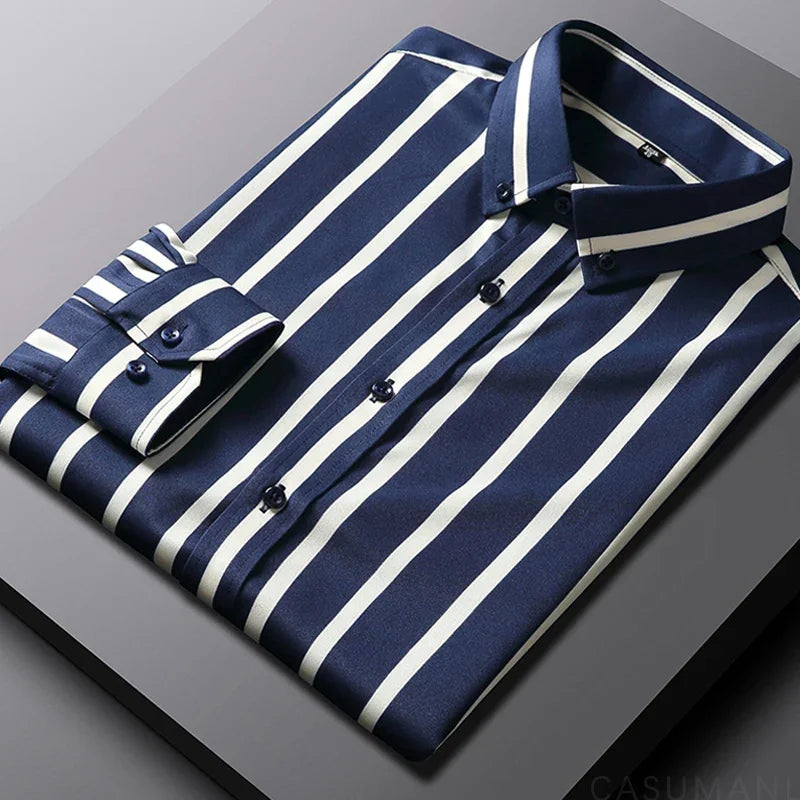 Aureo Madrid™ | Camisa de hombre informal a rayas