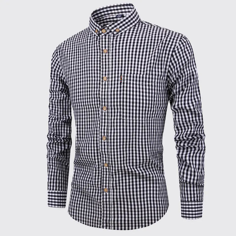 Aureo Madrid™ | Elegante camisa de algodón a cuadros