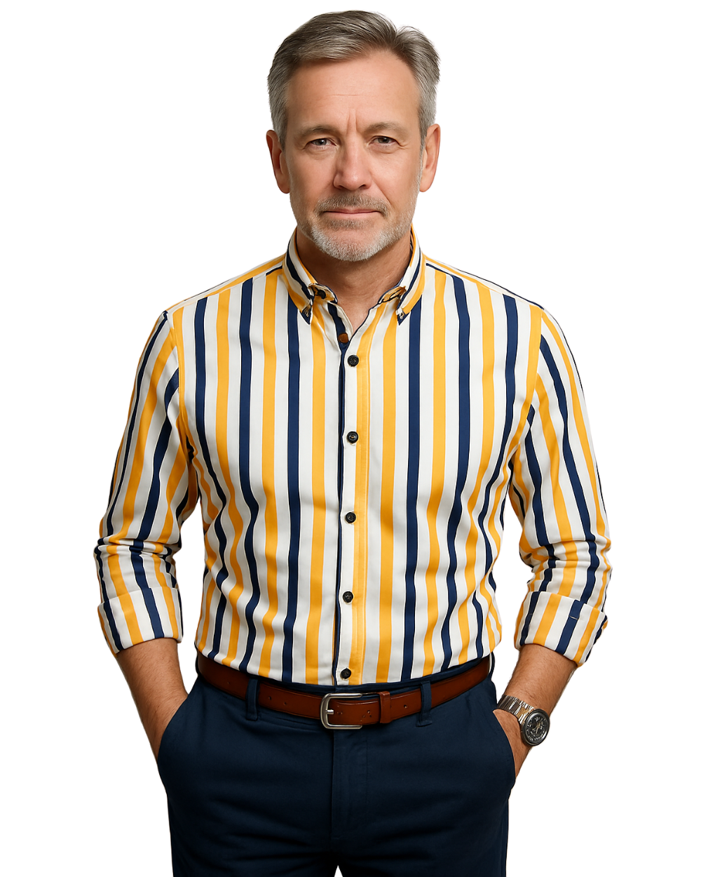 Aureo Madrid™ | Camisa de hombre informal a rayas