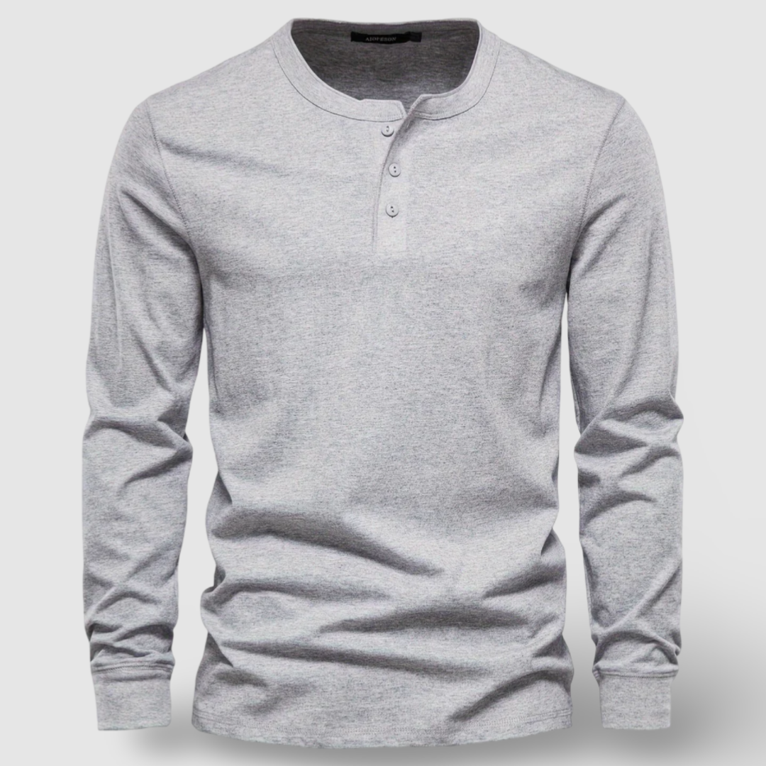 Aureo Madrid™ | Elegante Henley de algodón con manga larga