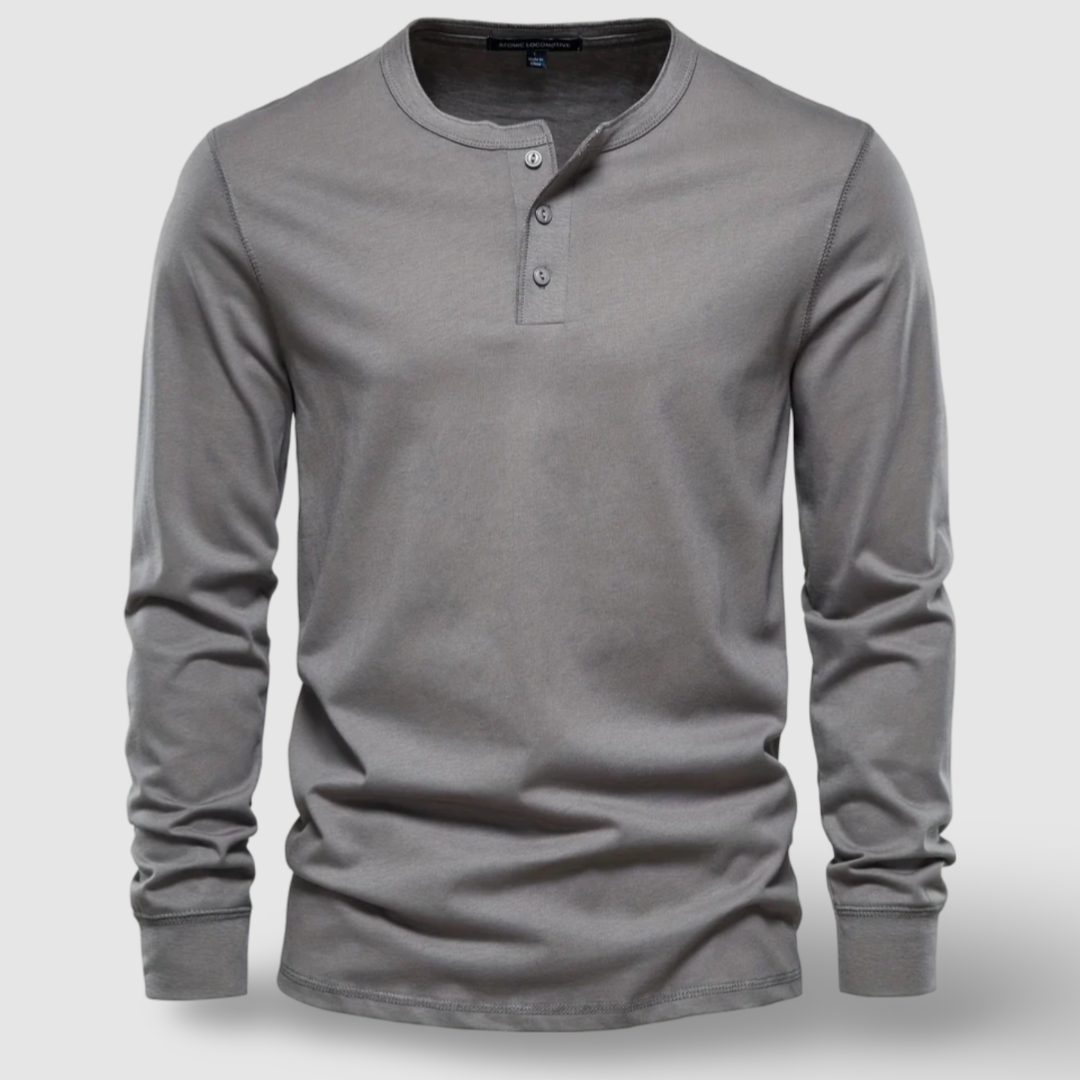 Aureo Madrid™ | Elegante Henley de algodón con manga larga