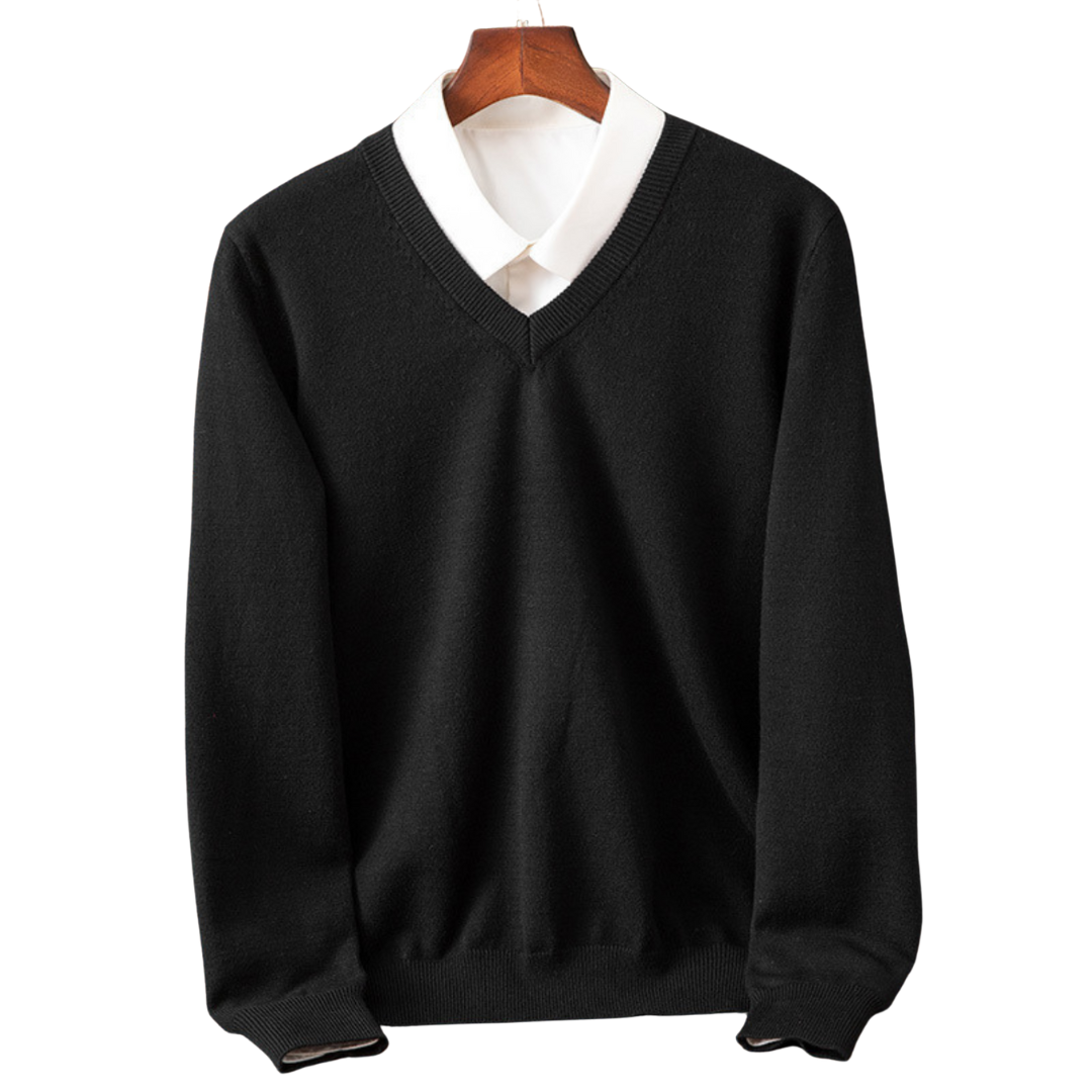 Aureo Madrid™ | Elegante jersey de cachemira con cuello en V