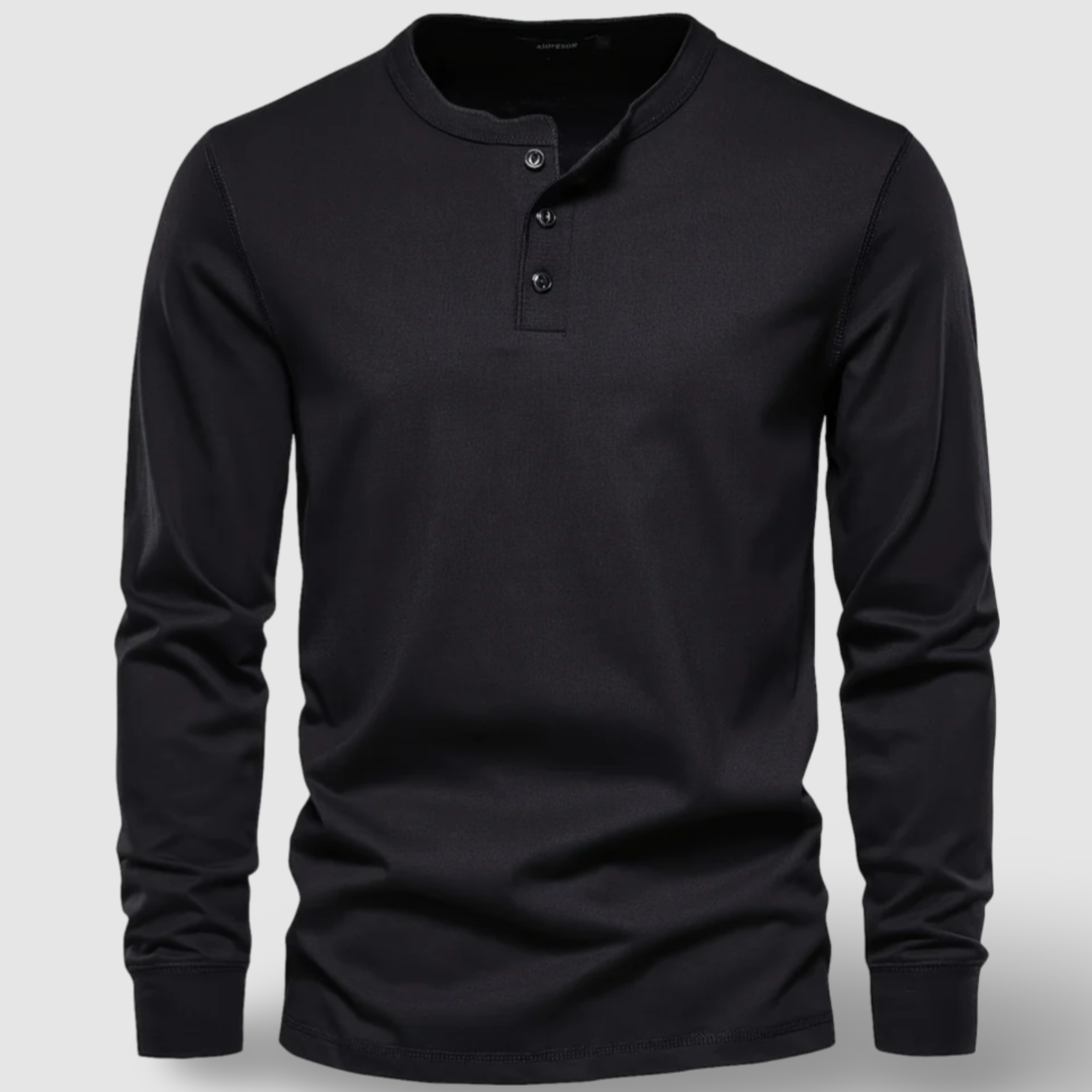 Aureo Madrid™ | Elegante Henley de algodón con manga larga