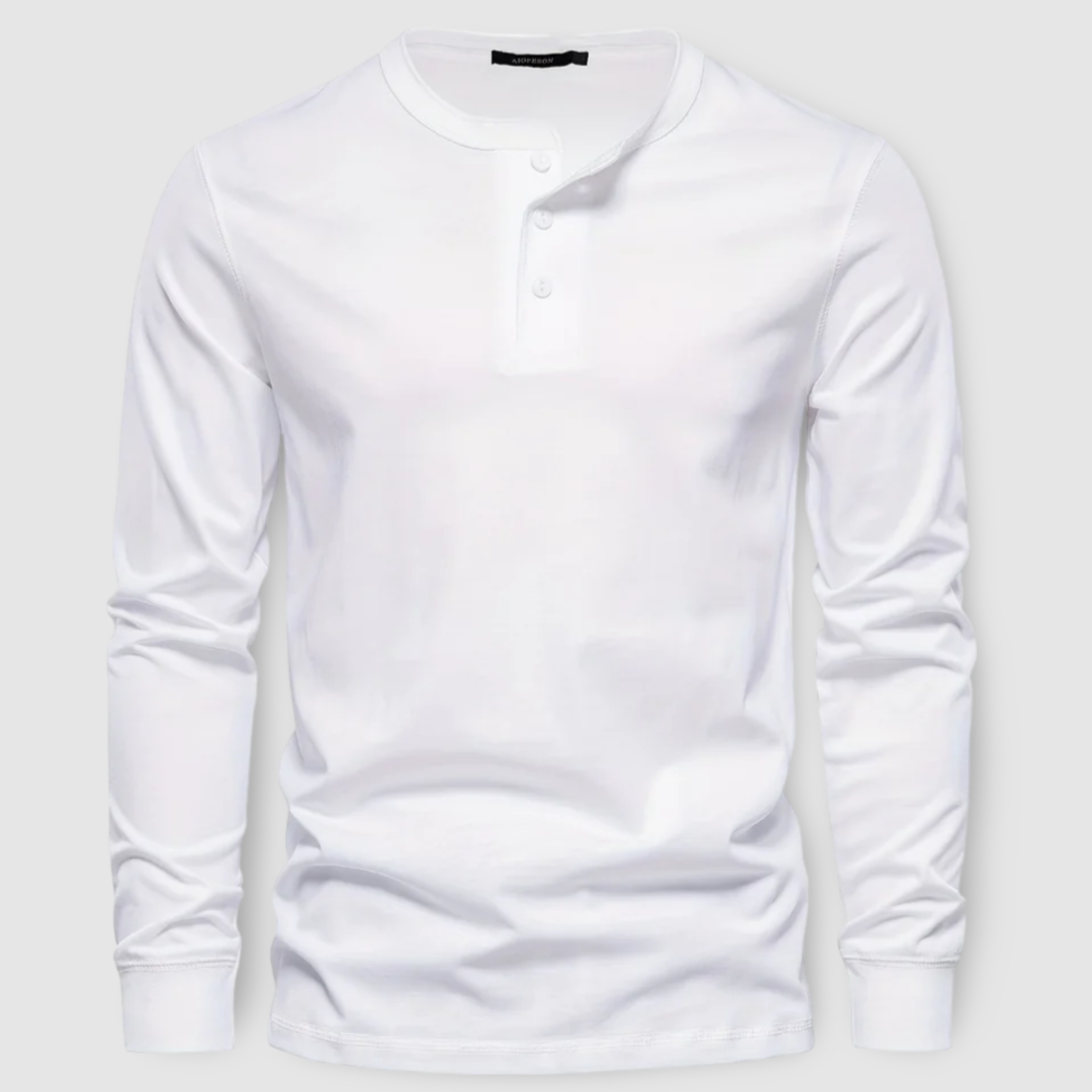 Aureo Madrid™ | Elegante Henley de algodón con manga larga