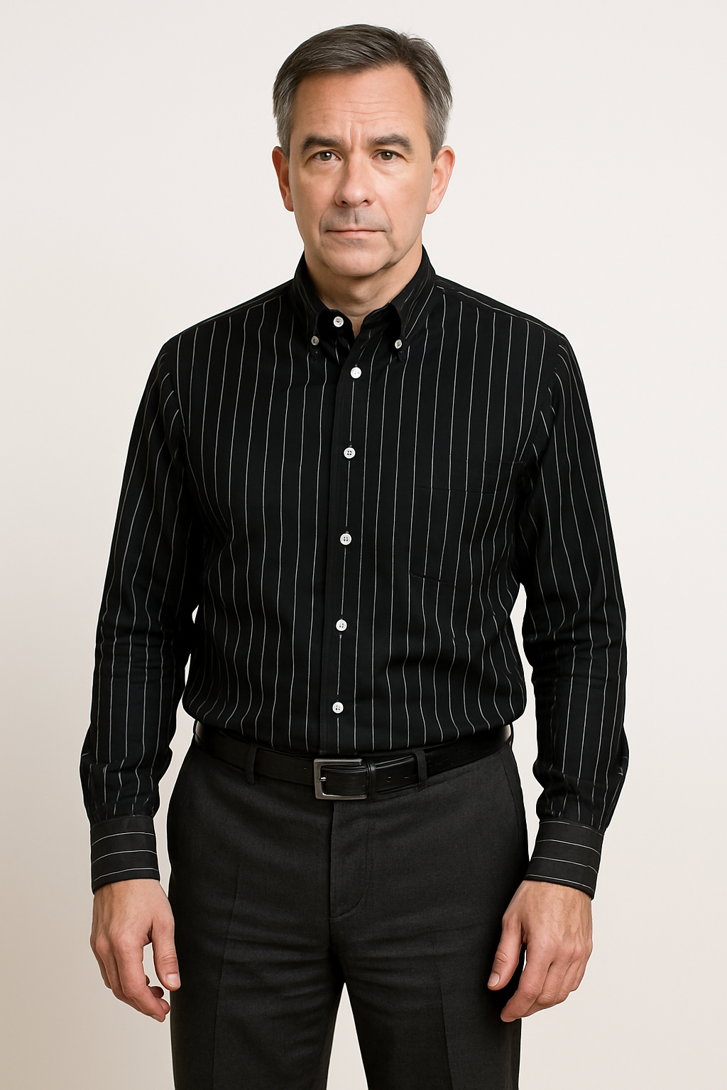 Aureo Madrid™ | Elegante camisa de algodón a rayas