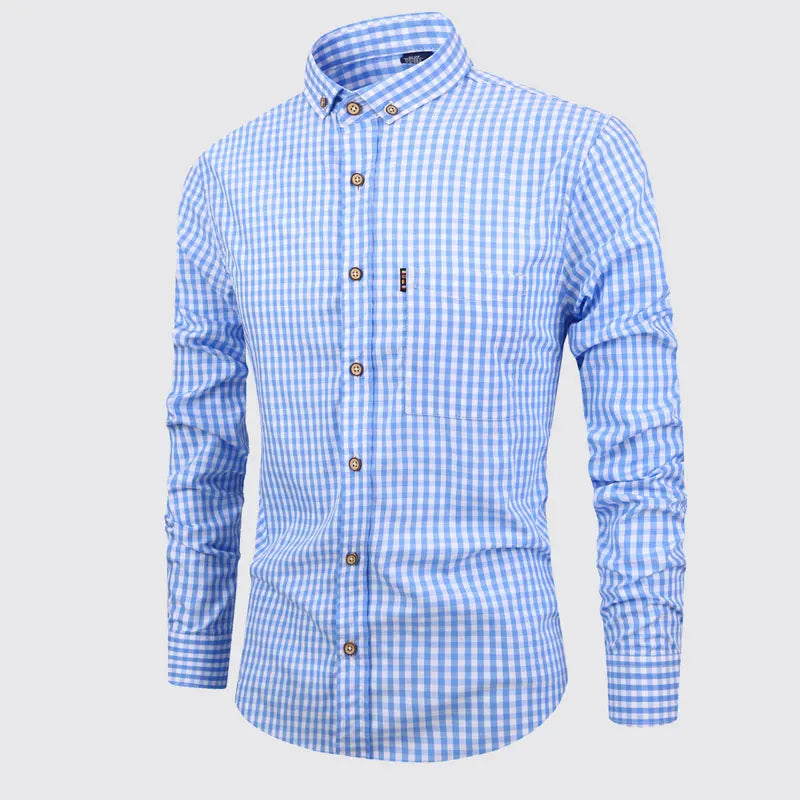 Aureo Madrid™ | Elegante camisa de algodón a cuadros